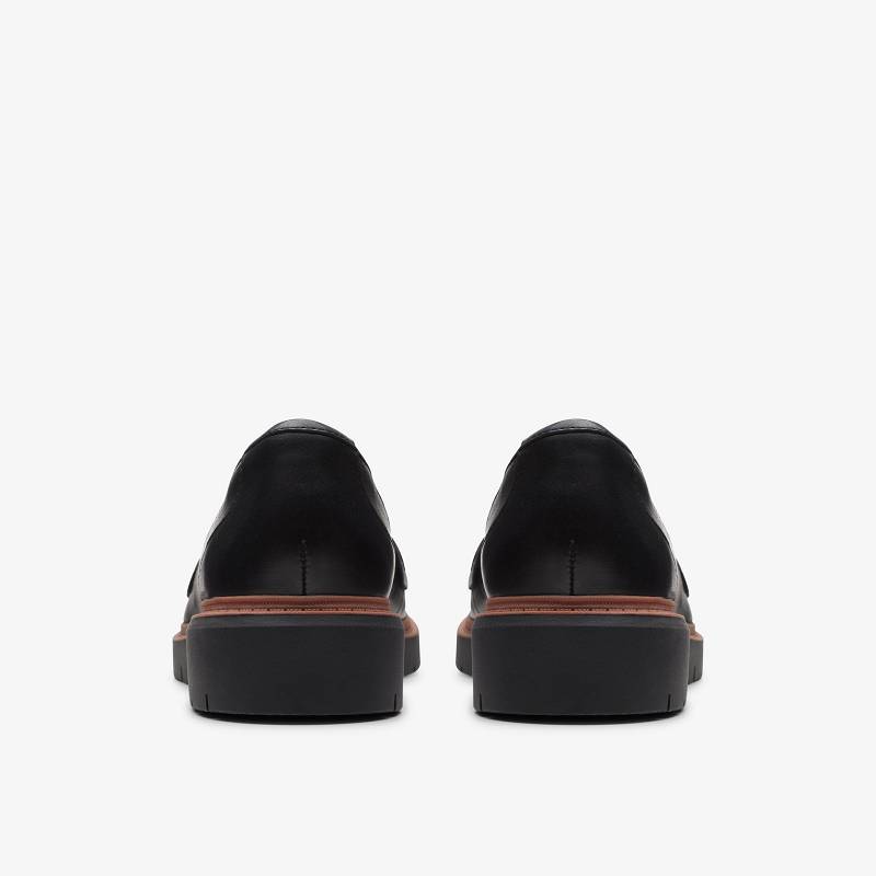 Black Leather Clarks Westlynn Ayla | CLKS-85373