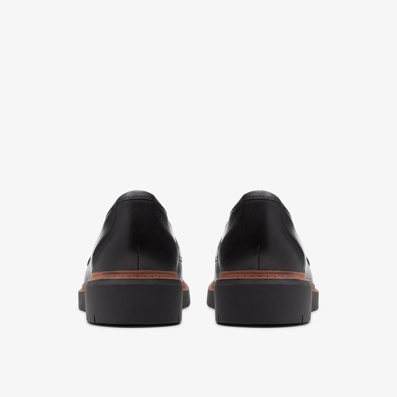 Black Leather Clarks Westlynn Bella | CLKS-85362