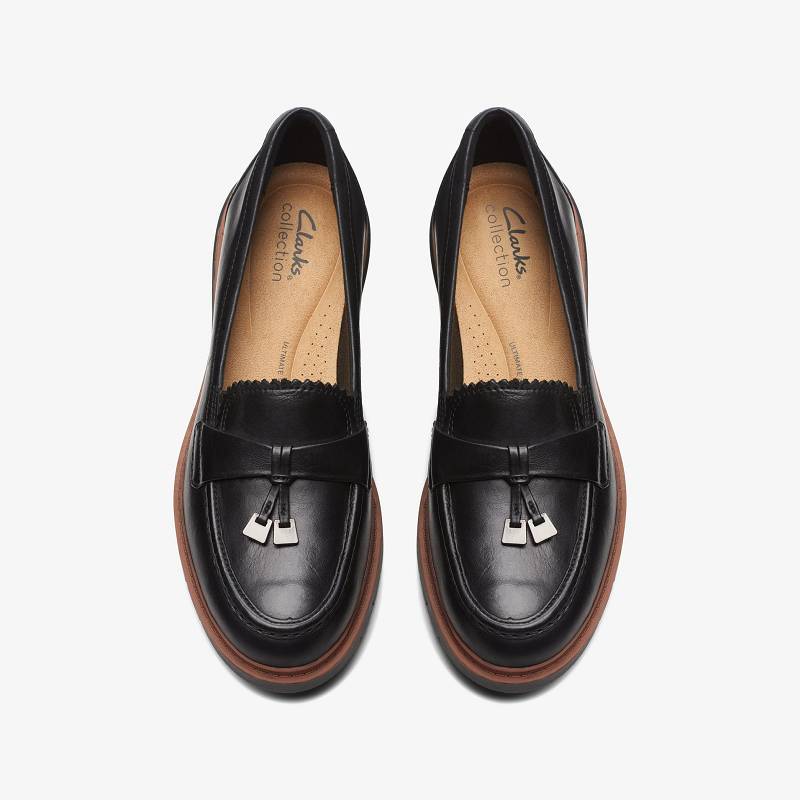 Black Leather Clarks Westlynn Bella | CLKS-84871