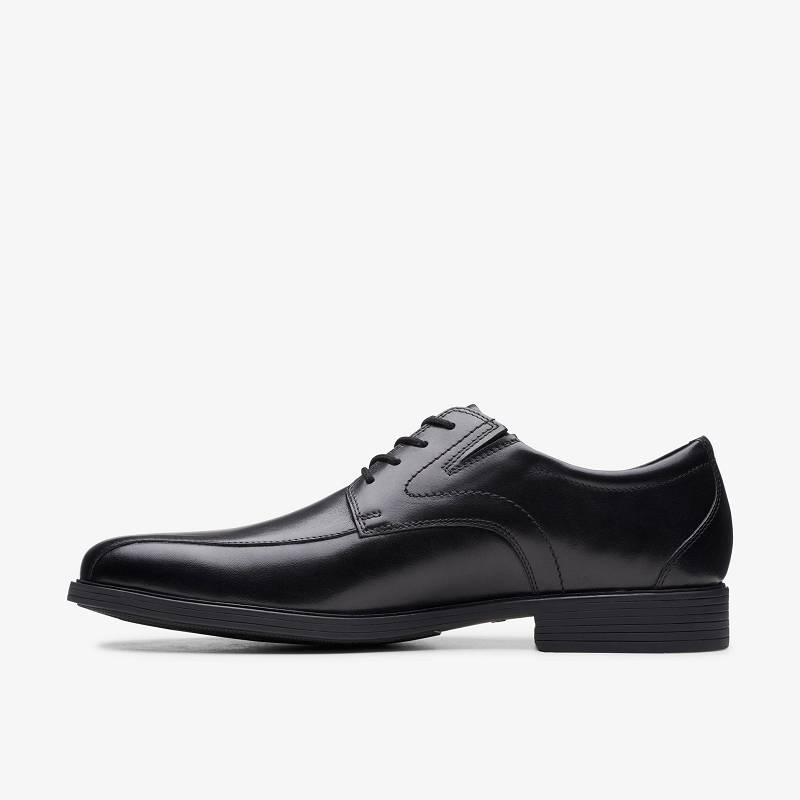 Black Leather Clarks Whiddon Pace | CLKS-84440