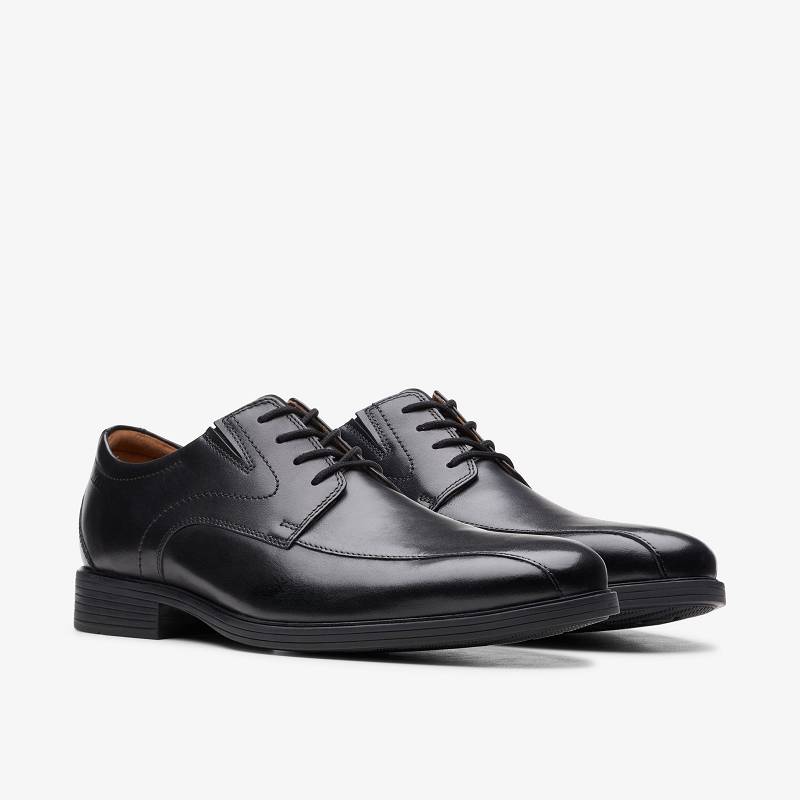 Black Leather Clarks Whiddon Pace | CLKS-84440