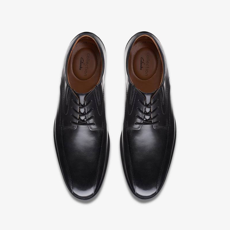 Black Leather Clarks Whiddon Pace | CLKS-84440