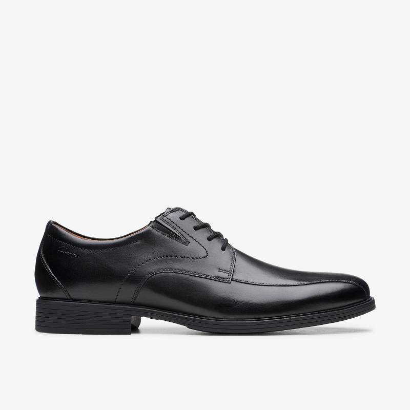 Black Leather Clarks Whiddon Pace | CLKS-84440