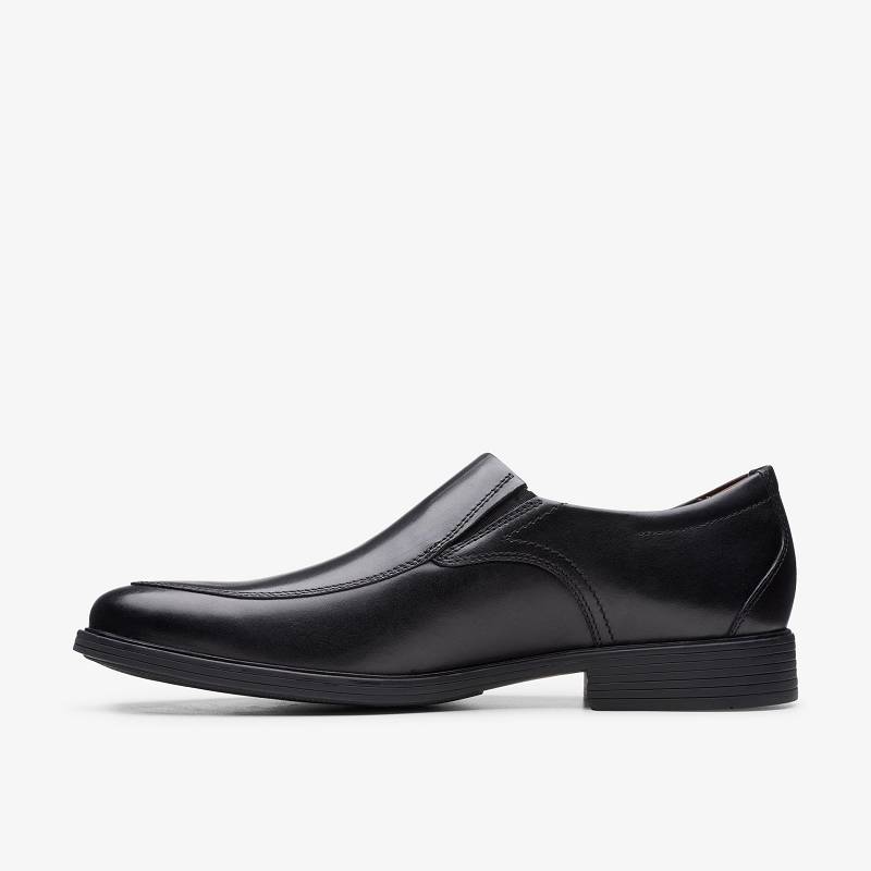 Black Leather Clarks Whiddon Step | CLKS-84409