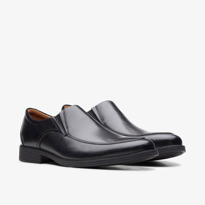 Black Leather Clarks Whiddon Step | CLKS-84409