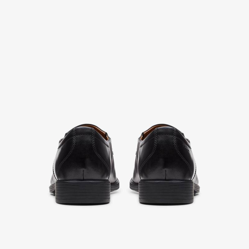 Black Leather Clarks Whiddon Step | CLKS-84409