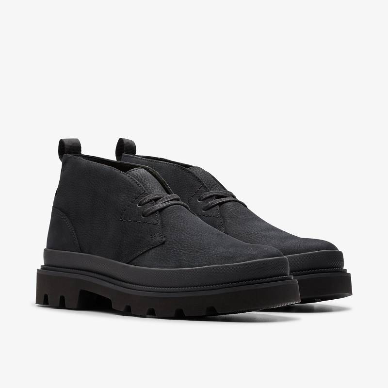 Black Nubuck Clarks Badell Desert Boot | CLKS-84573