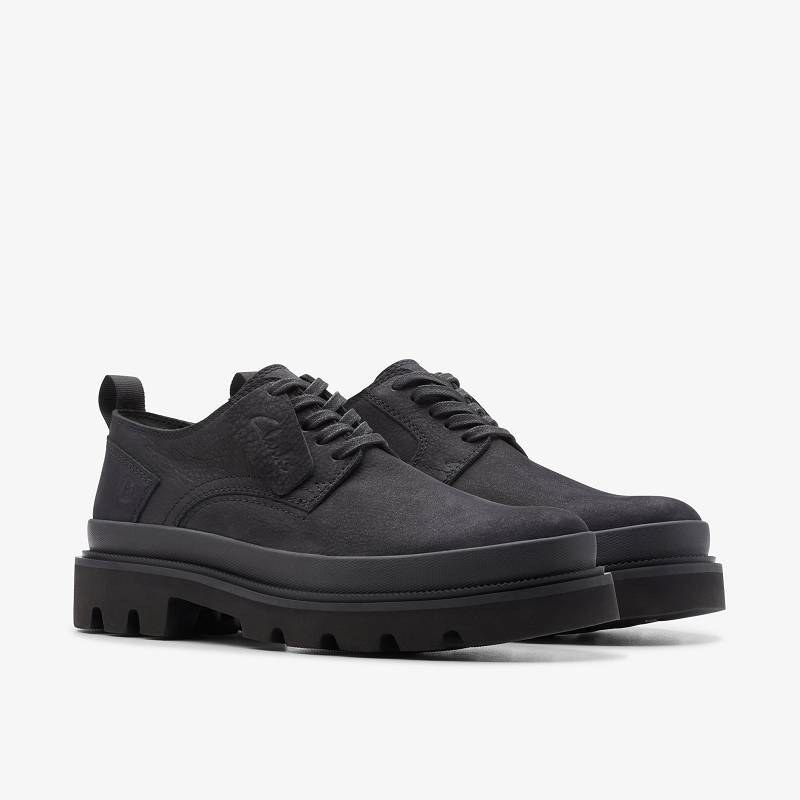 Black Nubuck Clarks Badell Lace | CLKS-84378