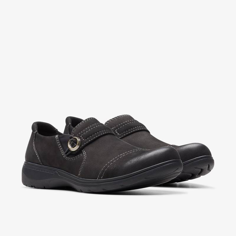 Black Nubuck Clarks Carleigh Pearl | CLKS-85306