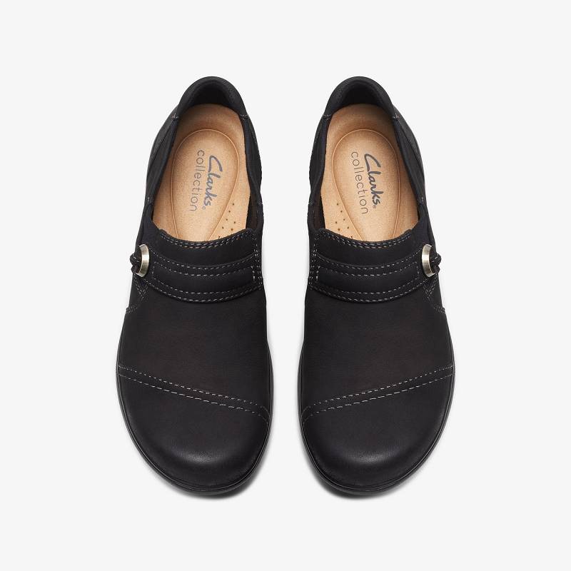 Black Nubuck Clarks Carleigh Pearl | CLKS-85306