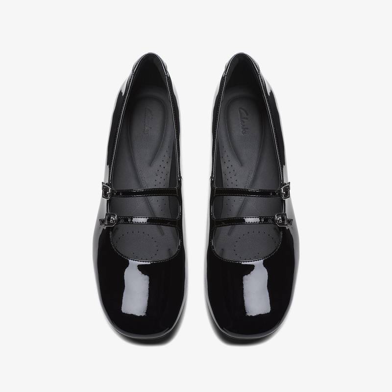 Black Patent Clarks Daiss 30 Shine | CLKS-85238