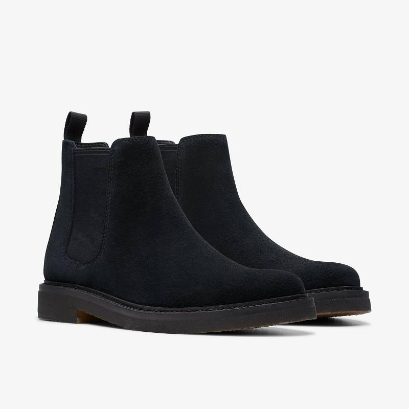 Black Suede Clarks Clarkdale Easy | CLKS-84541