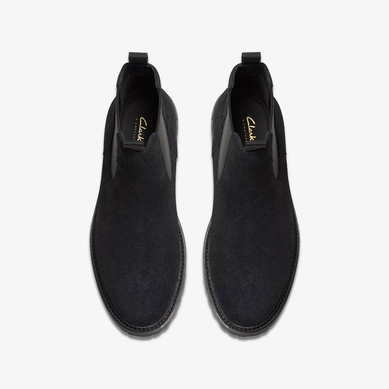 Black Suede Clarks Clarkridge Top | CLKS-84558