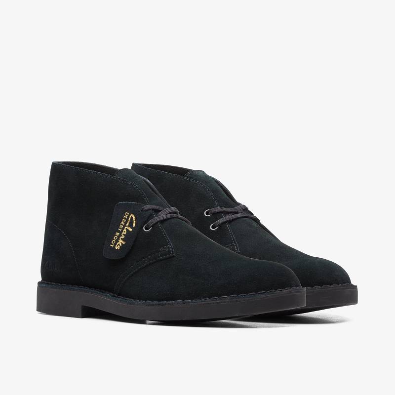 Black Suede Clarks Desert Boot Evo | CLKS-84538