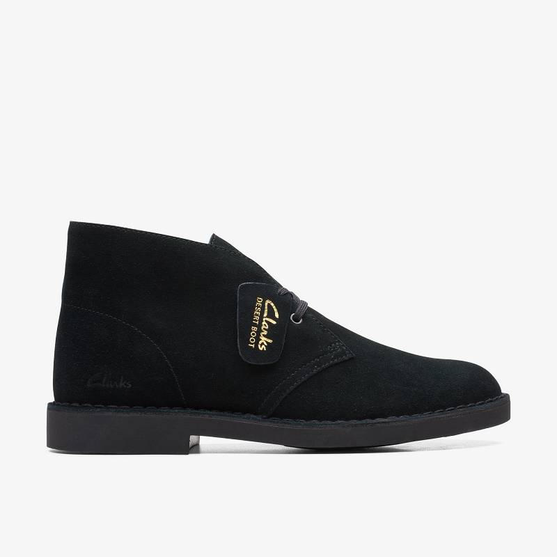 Black Suede Clarks Desert Boot Evo | CLKS-84372