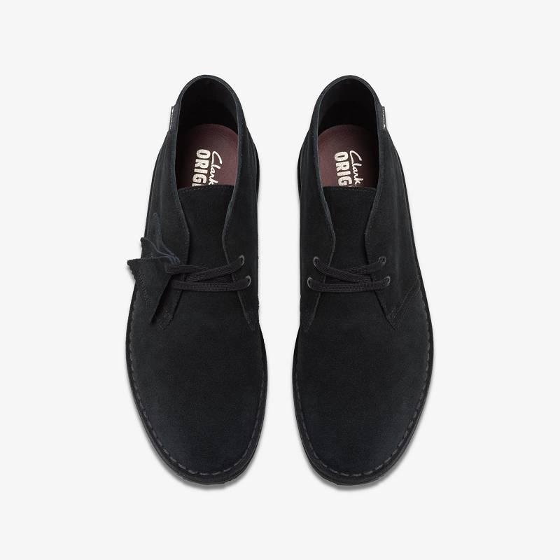 Black Suede Clarks Desert Boot Gore-Tex | CLKS-84611