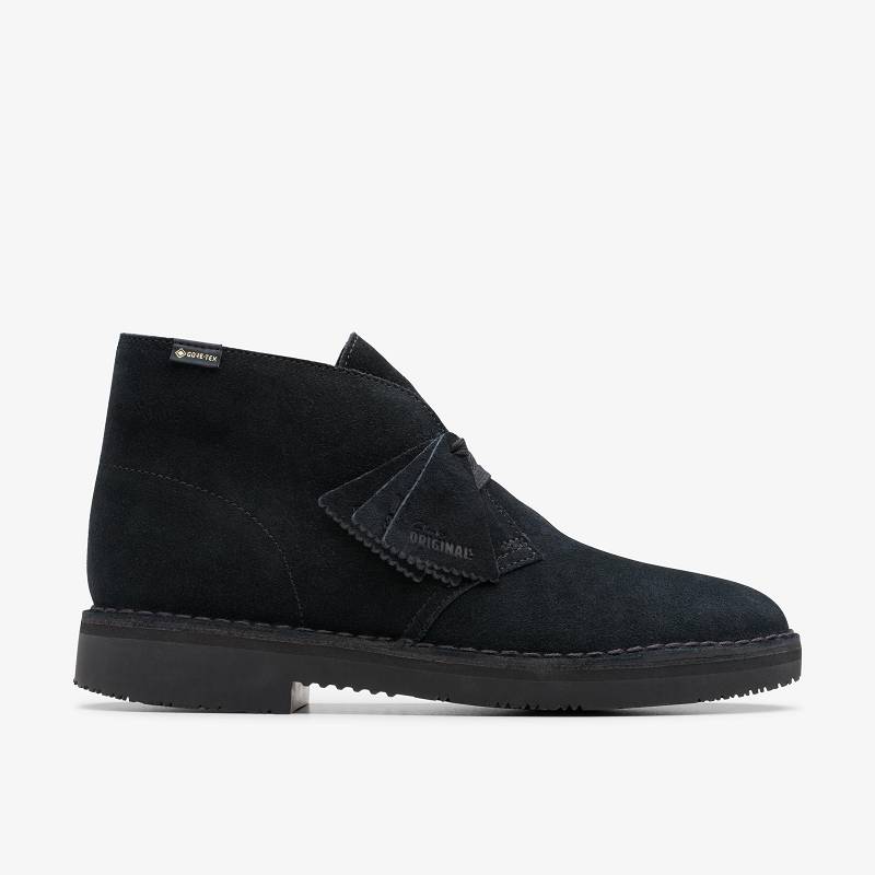 Black Suede Clarks Desert Boot Gore-Tex | CLKS-84611