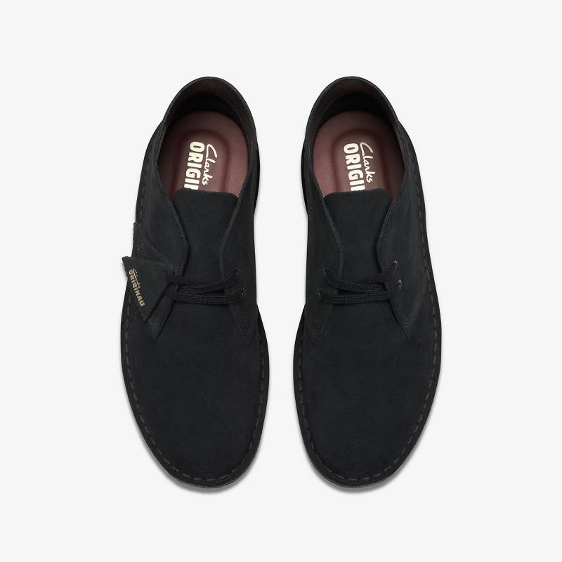 Black Suede Clarks Desert Boot | CLKS-84616