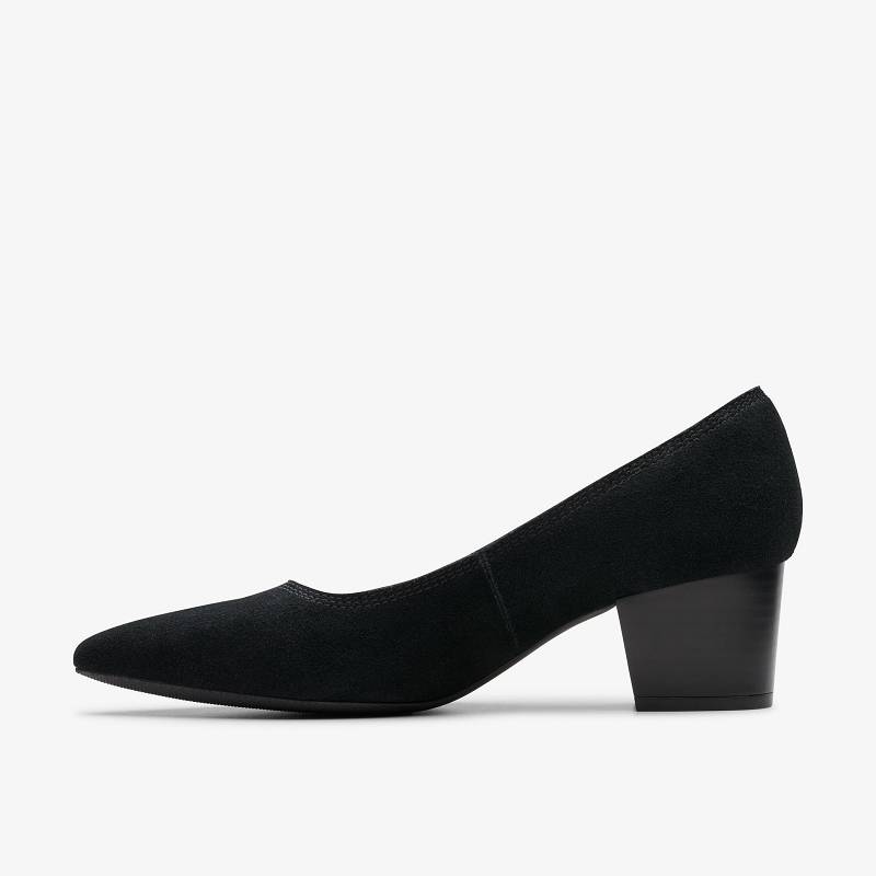 Black Suede Clarks Ellanie Hope | CLKS-85225