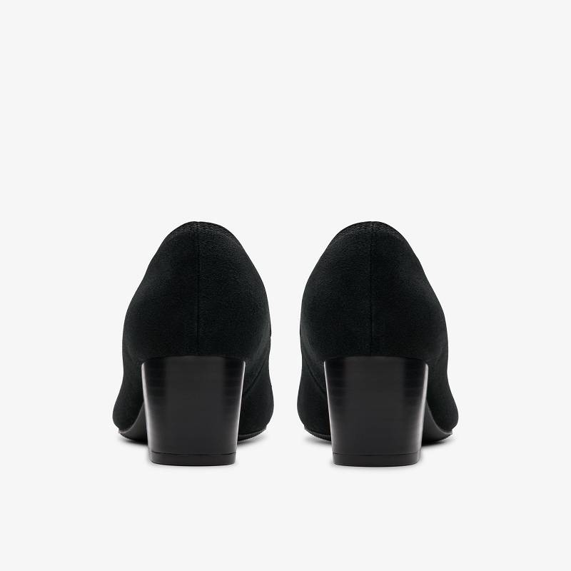 Black Suede Clarks Ellanie Hope | CLKS-85225