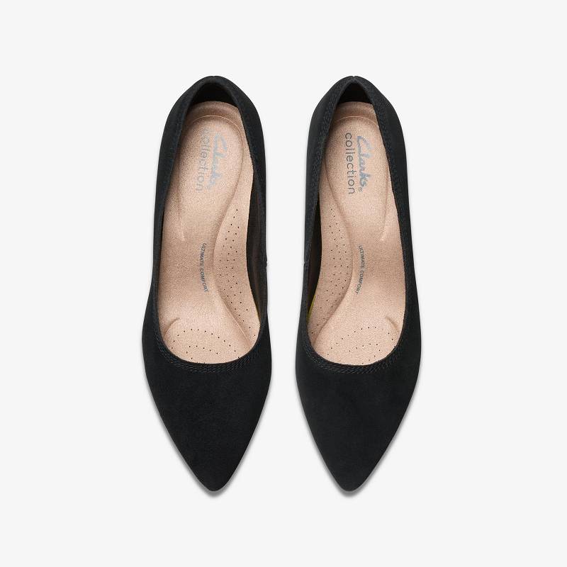 Black Suede Clarks Ellanie Hope | CLKS-85225