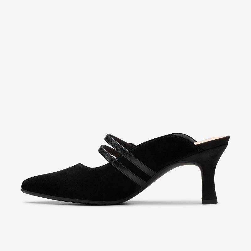 Black Suede Clarks Kataleyna Eve | CLKS-85212