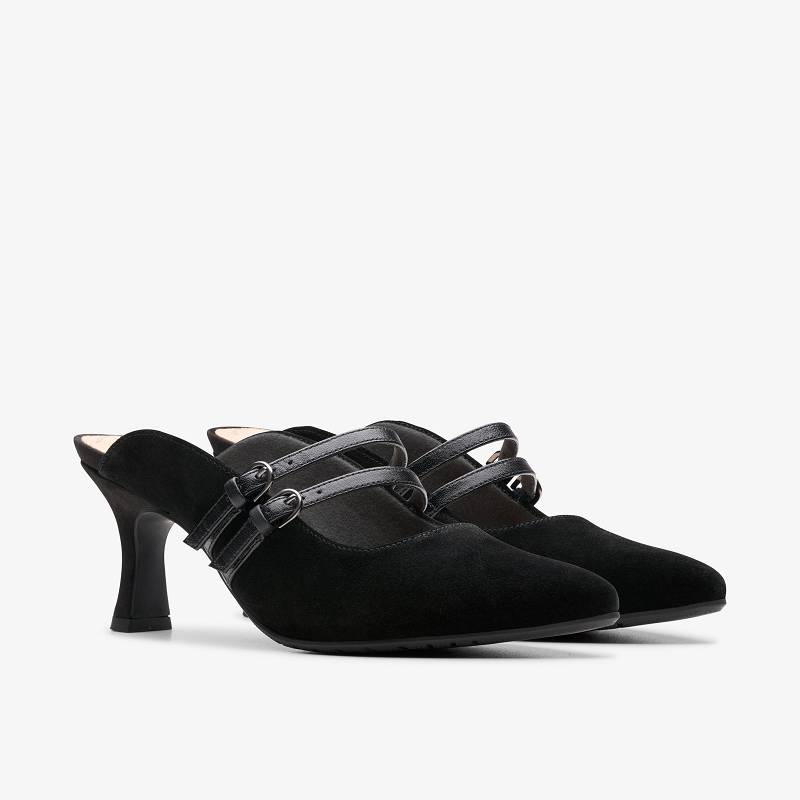 Black Suede Clarks Kataleyna Eve | CLKS-85212