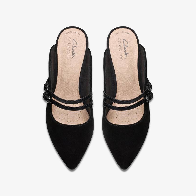 Black Suede Clarks Kataleyna Eve | CLKS-85212