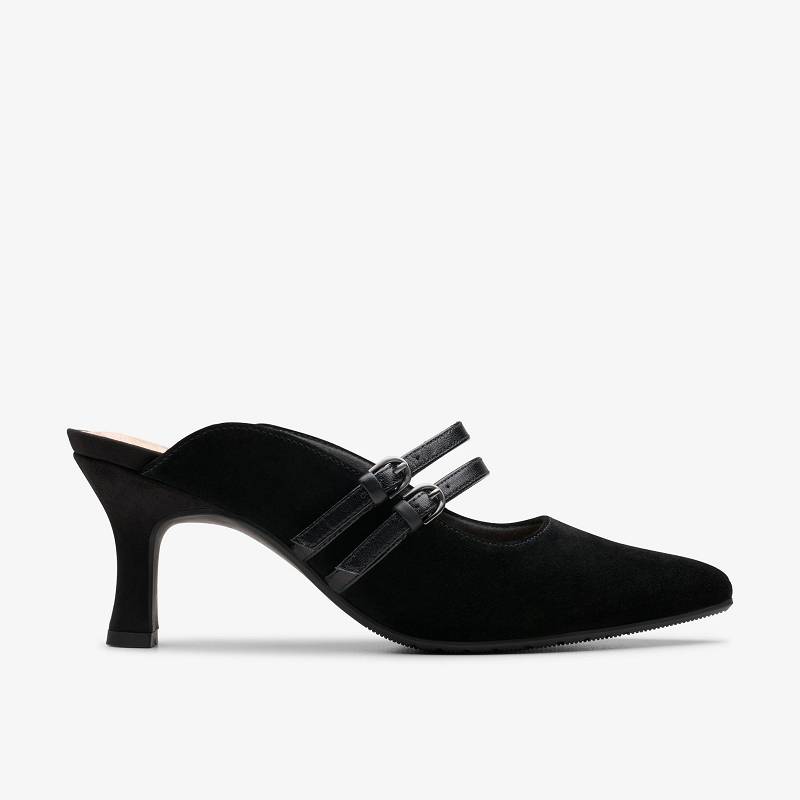 Black Suede Clarks Kataleyna Eve | CLKS-85015