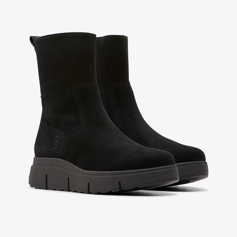 Black Suede Clarks Loriini May | CLKS-85581