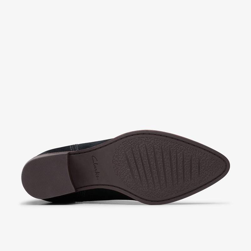 Black Suede Clarks Morzine Top | CLKS-85521