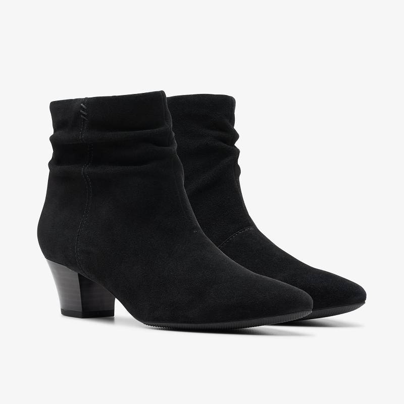 Black Suede Clarks Teresa Skip | CLKS-85101