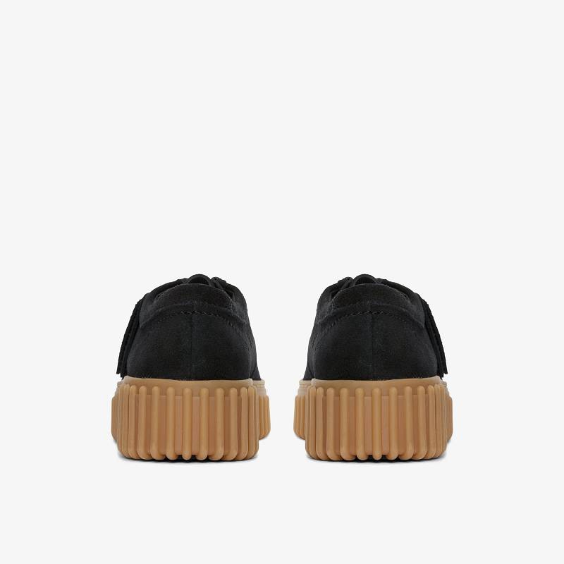 Black Suede Clarks Torhill Bee | CLKS-84699