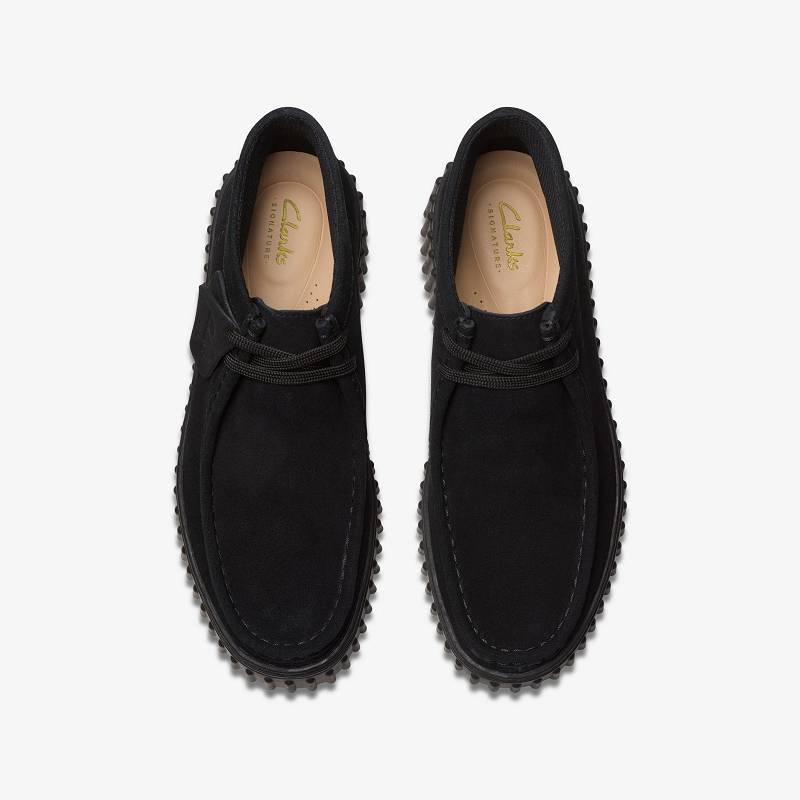 Black Suede Clarks Torhill Moss | CLKS-85486