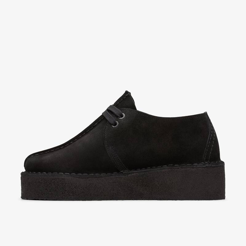 Black Suede Clarks Trek Wedge | CLKS-84679