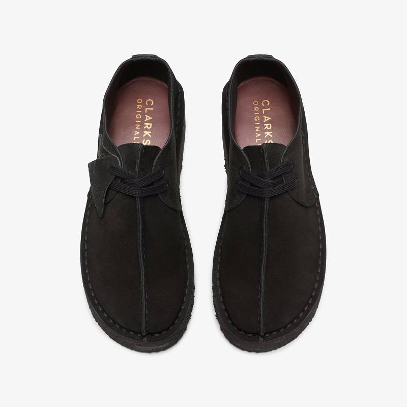 Black Suede Clarks Trek Wedge | CLKS-84679