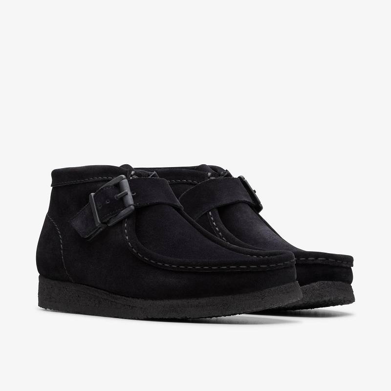 Black Suede Clarks Walla Boot Buckle | CLKS-85608