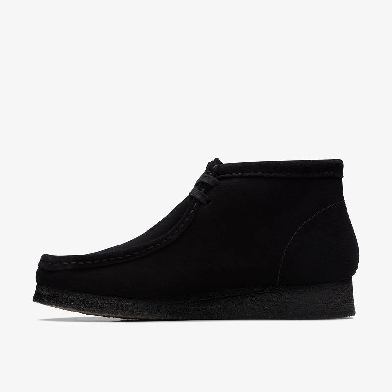 Black Suede Clarks Wallabee Boot | CLKS-84495