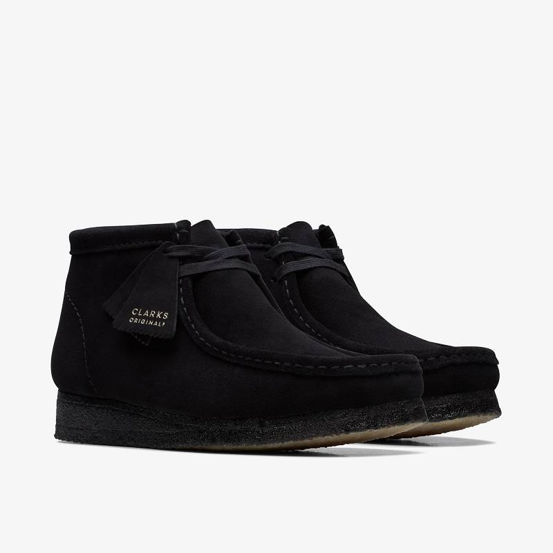 Black Suede Clarks Wallabee Boot | CLKS-84495