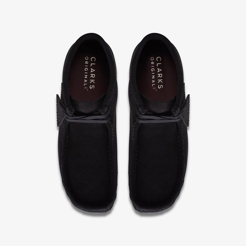 Black Suede Clarks Wallabee Boot | CLKS-84495