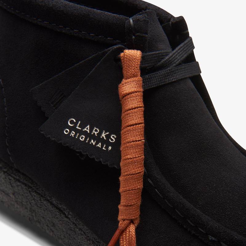 Black Suede Clarks Wallabee Boot | CLKS-84495