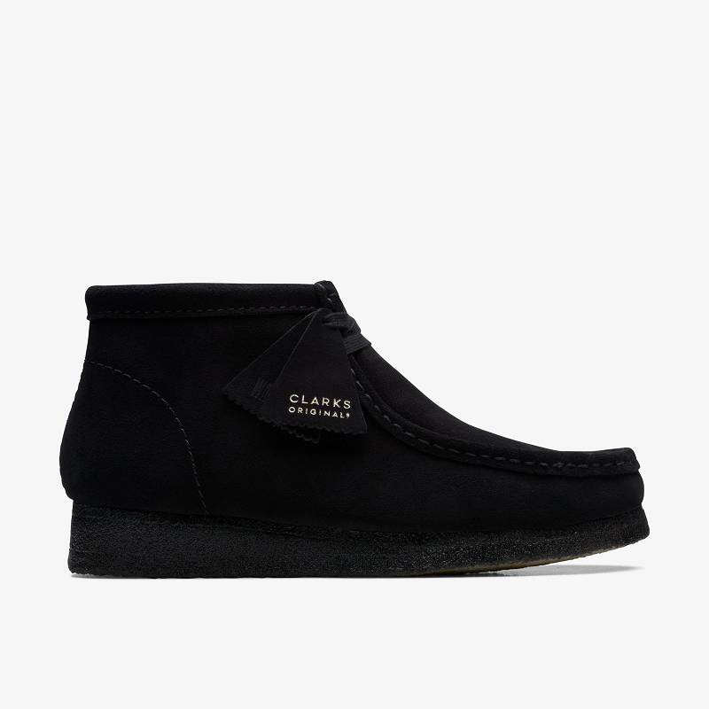 Black Suede Clarks Wallabee Boot | CLKS-84495