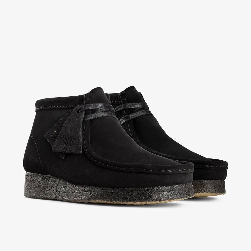 Black Suede Clarks Wallabee Boot | CLKS-85551