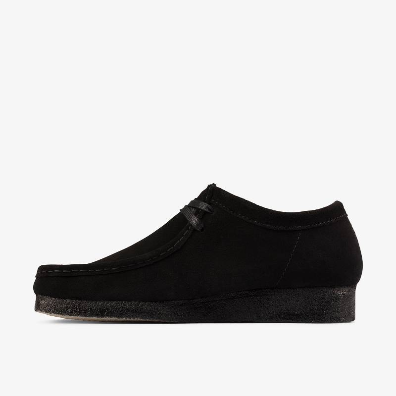 Black Suede Clarks Wallabee | CLKS-84493