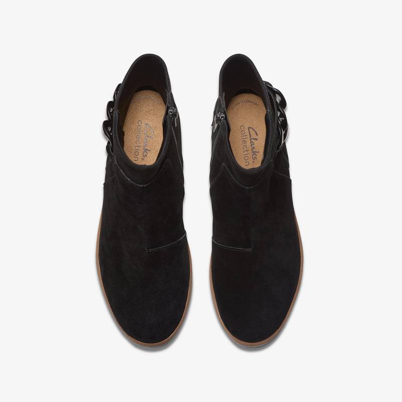 Black Suede Clarks Zylah Rose | CLKS-85494