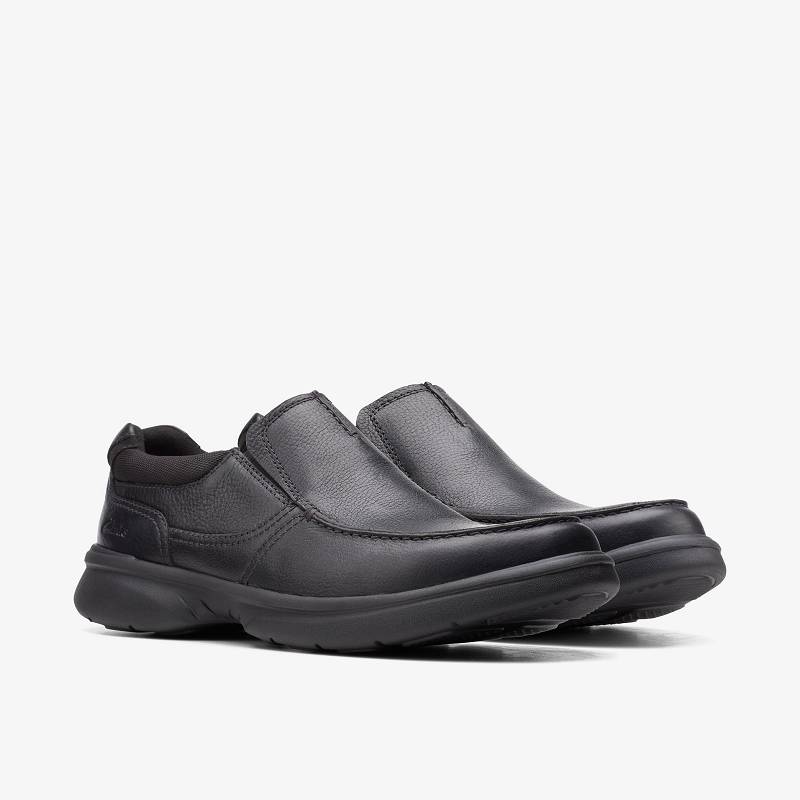 Black Tumbled Leather Clarks Bradley Free | CLKS-84308