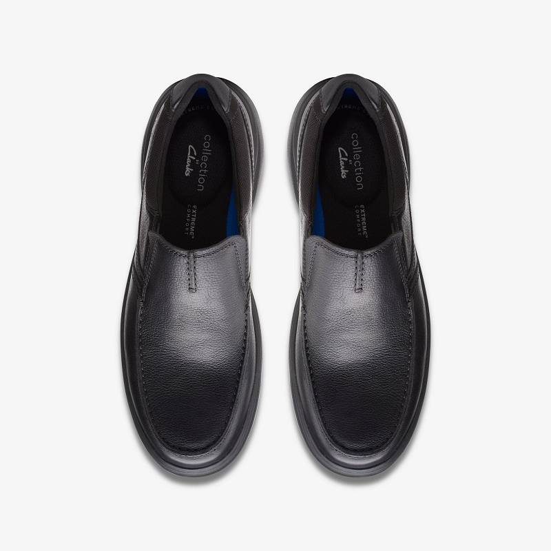 Black Tumbled Leather Clarks Bradley Free | CLKS-84308