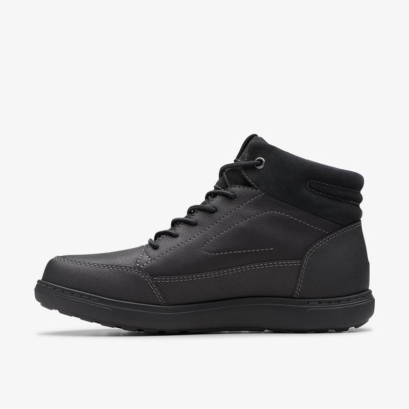 Black Warmlined Leather Clarks Mapstone Hi Gore-Tex | CLKS-84550