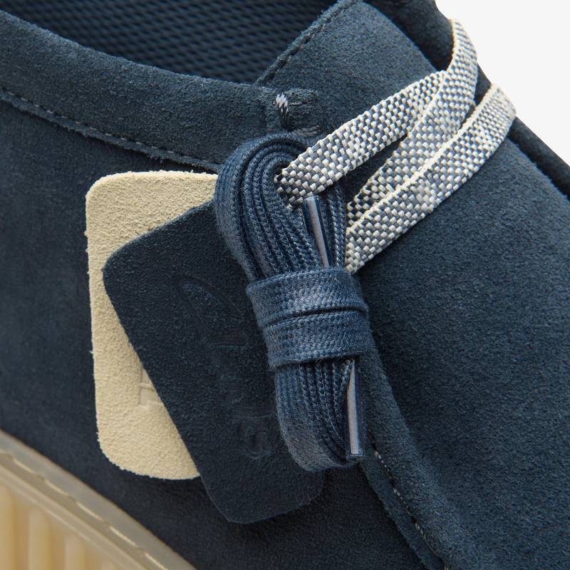 Blue Suede Clarks Torhill Hi | CLKS-84586