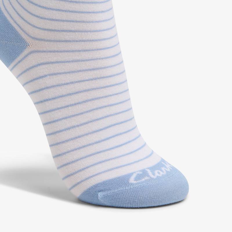 Bright Blue Clarks Stripe Crew Bamboo Sock | CLKS-84667